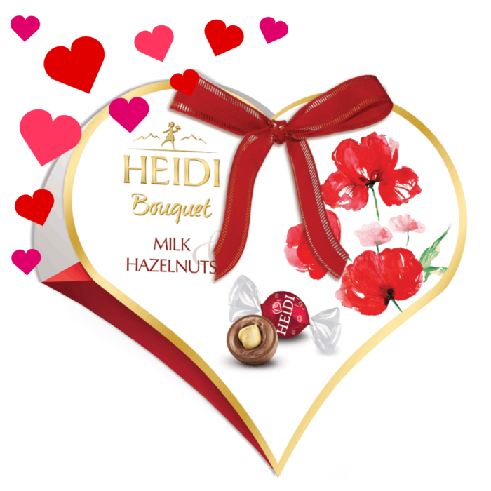 HEIDI Bouquet Herz - Milchschokolade & Haselnuss