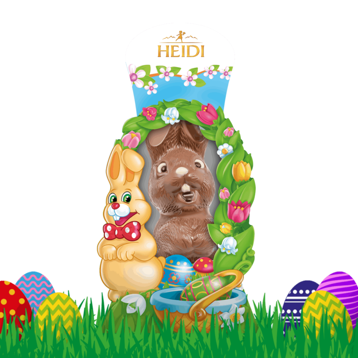 Produktabbildung_HEIDI Lachender Hase aus Milchschokolade