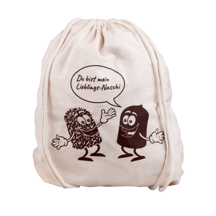 Produktabbildung: Niemetz Schwedenbomben Baumwoll-Rucksack - Du bist mein Lieblings-Naschi