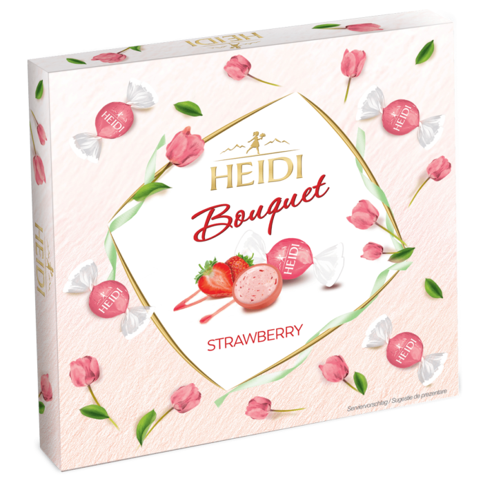 Produktabbildung: HEIDI Bouquet weiße Schokolade & Erdbeere 220g
